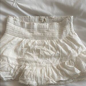 White Ruffle Mini Skort